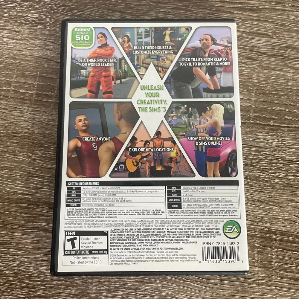 The Sims 3 PC Mac DVD ROM Game EA 2009 Disc Case Manual Tested Life Simulation
